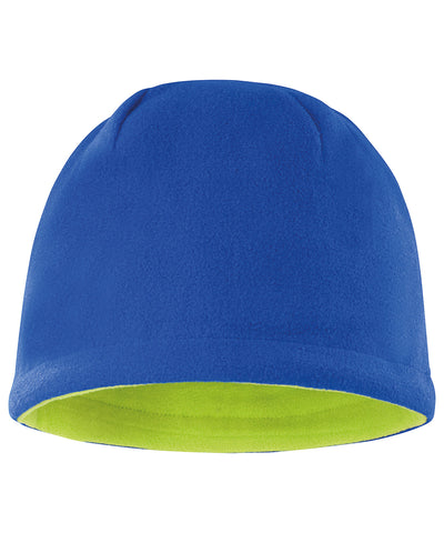 Gorro de calavera de forro polar reversible | Azul Real/Lima