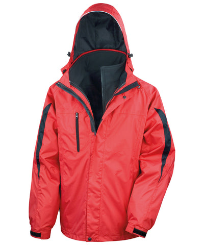 Chaqueta de viaje 3 en 1 con interior de softshell | Rojo/Negro