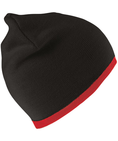 Gorro reversible de moda | Negro/Rojo