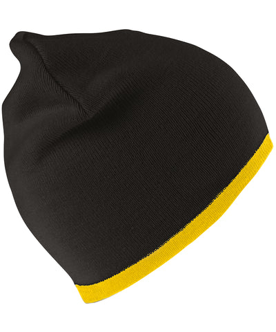 Gorro reversible de moda | Negro/Amarillo