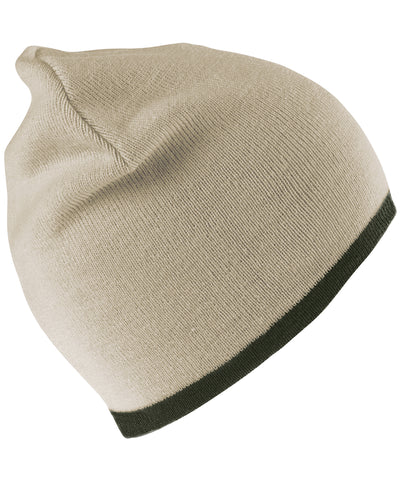 Gorro reversible de moda | Piedra/Oliva