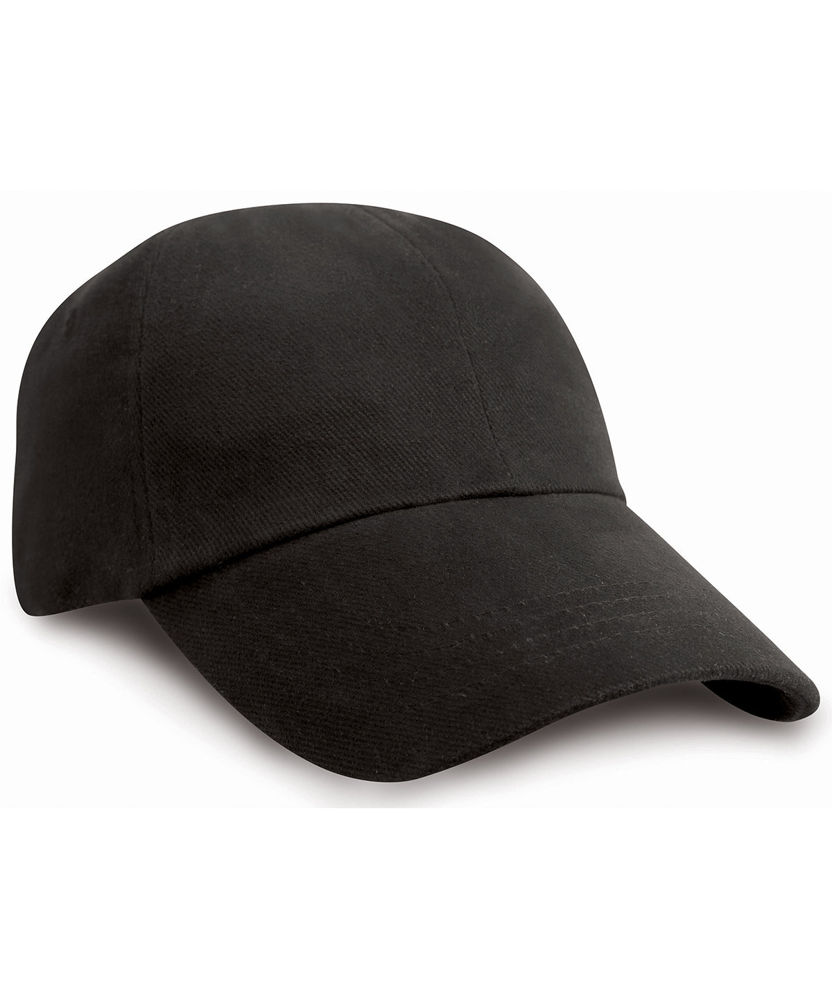 Gorra de algodn cepillado pesado de perfil bajo | Negro