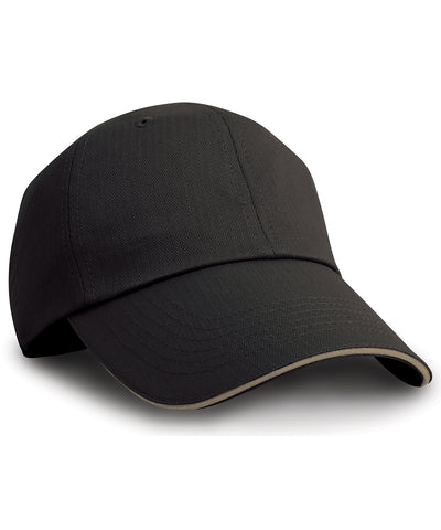Gorra de espiga con visera en contraste | Negro/Marrn