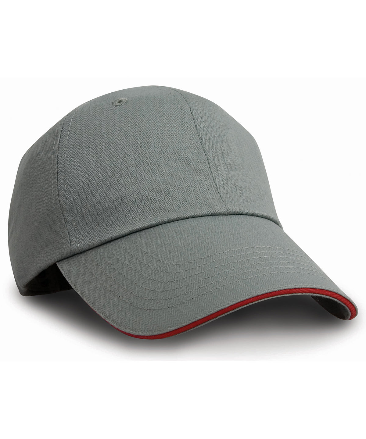 Gorra de espiga con visera en contraste | Gris/Rojo