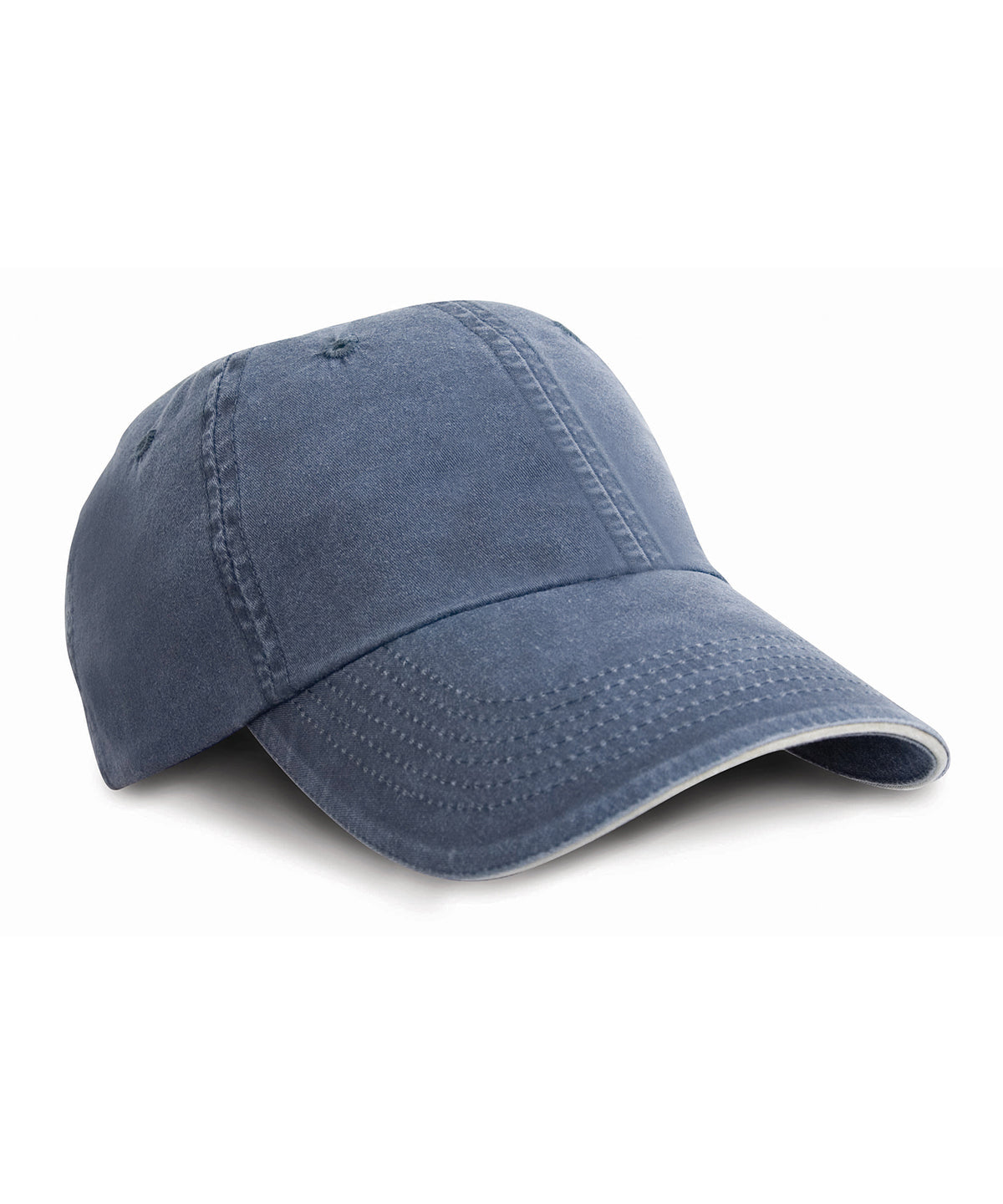 Gorra de algodn de lnea fina lavada con visera de contraste | Azul Marino/Beige