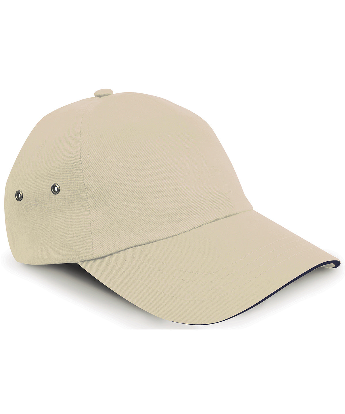 Gorra de cinco paneles de algodn suave para impresoras | Beige Marino Claro