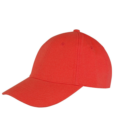 Gorra de perfil bajo de algodn cepillado de 6 paneles Memphis | Rojo