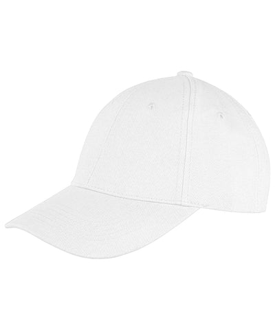 Gorra de perfil bajo de algodn cepillado de 6 paneles Memphis | Blanco
