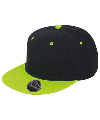 Gorra Bronx original de visera plana snapback de doble color | Negro/Lima