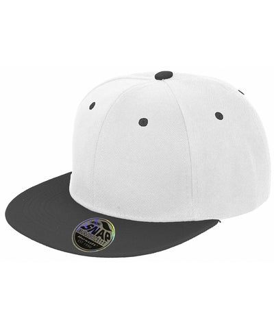 Gorra Bronx original de visera plana snapback de doble color | Blanco/Negro