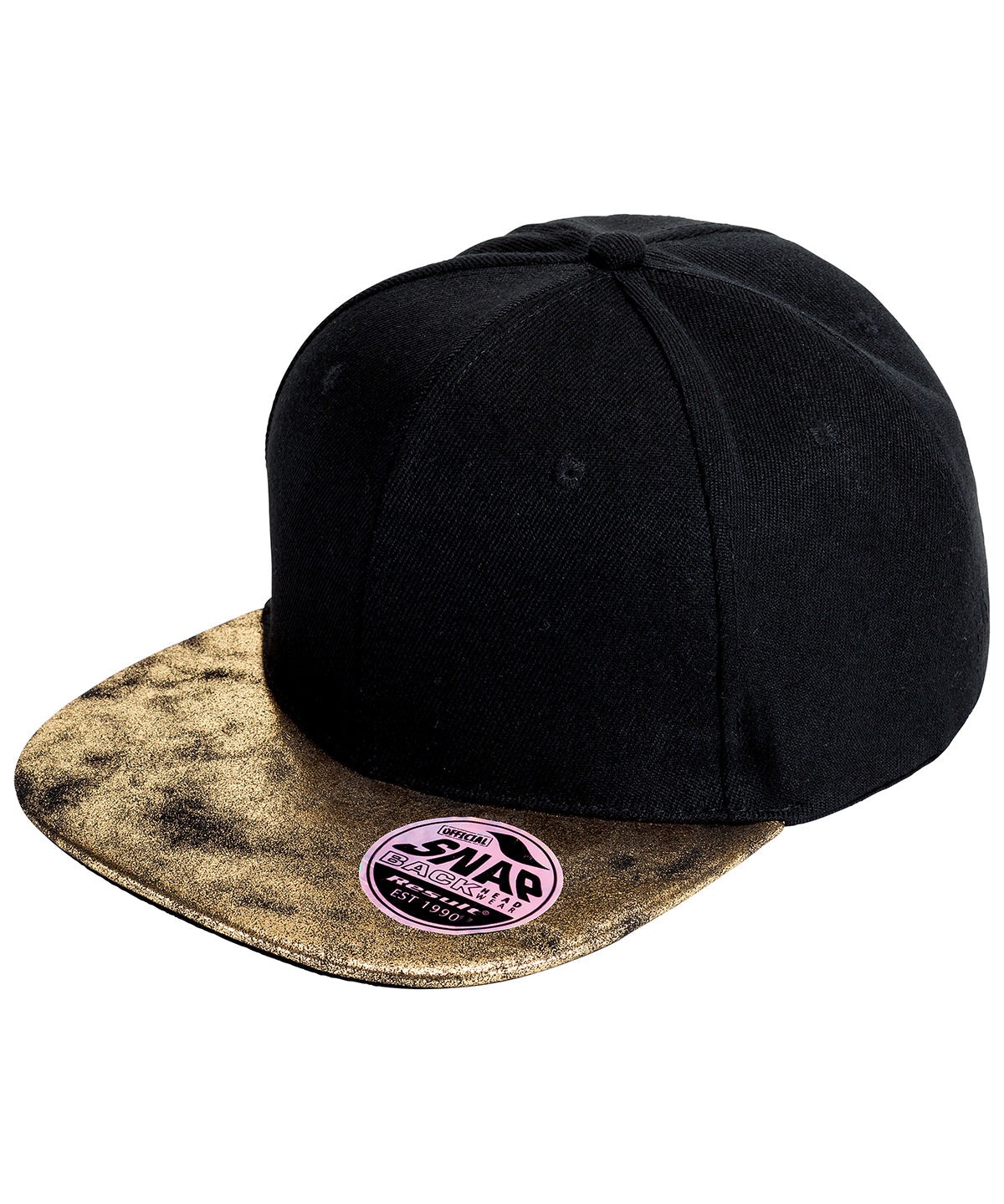 Bronx Glitter Flatcap mit Snapback-Verschluss | Schwarz/Gold