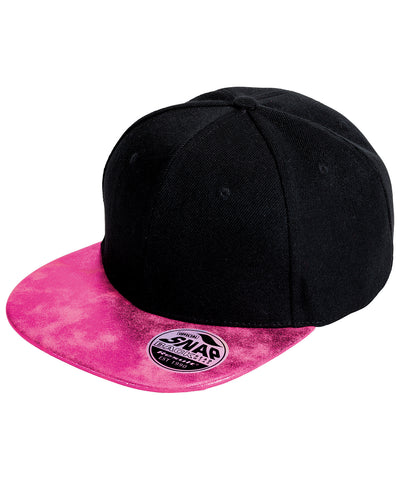 Bronx Glitter Flatcap mit Snapback-Verschluss | Schwarz/Pink
