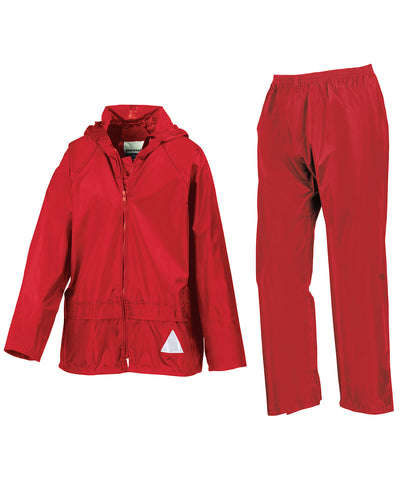 Conjunto de chaqueta y pantaln impermeables para nios | Rojo