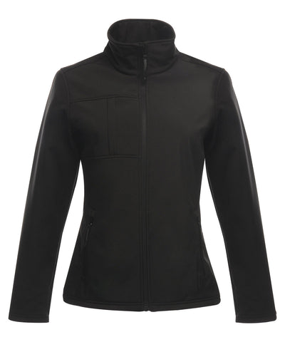 Chaqueta softshell de membrana de 3 capas para mujer Octagon II imprimible | Negro Slido