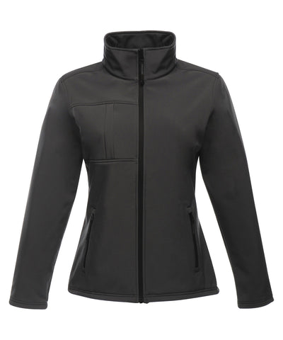 Chaqueta softshell de membrana de 3 capas para mujer Octagon II imprimible | Gris Foca/Negro