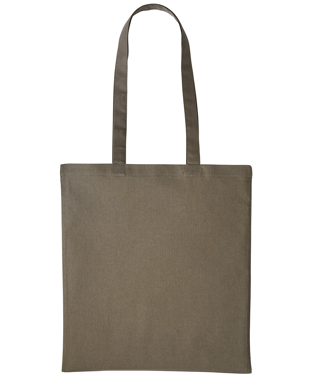Shopper de algodn con asas largas | Verde Oliva