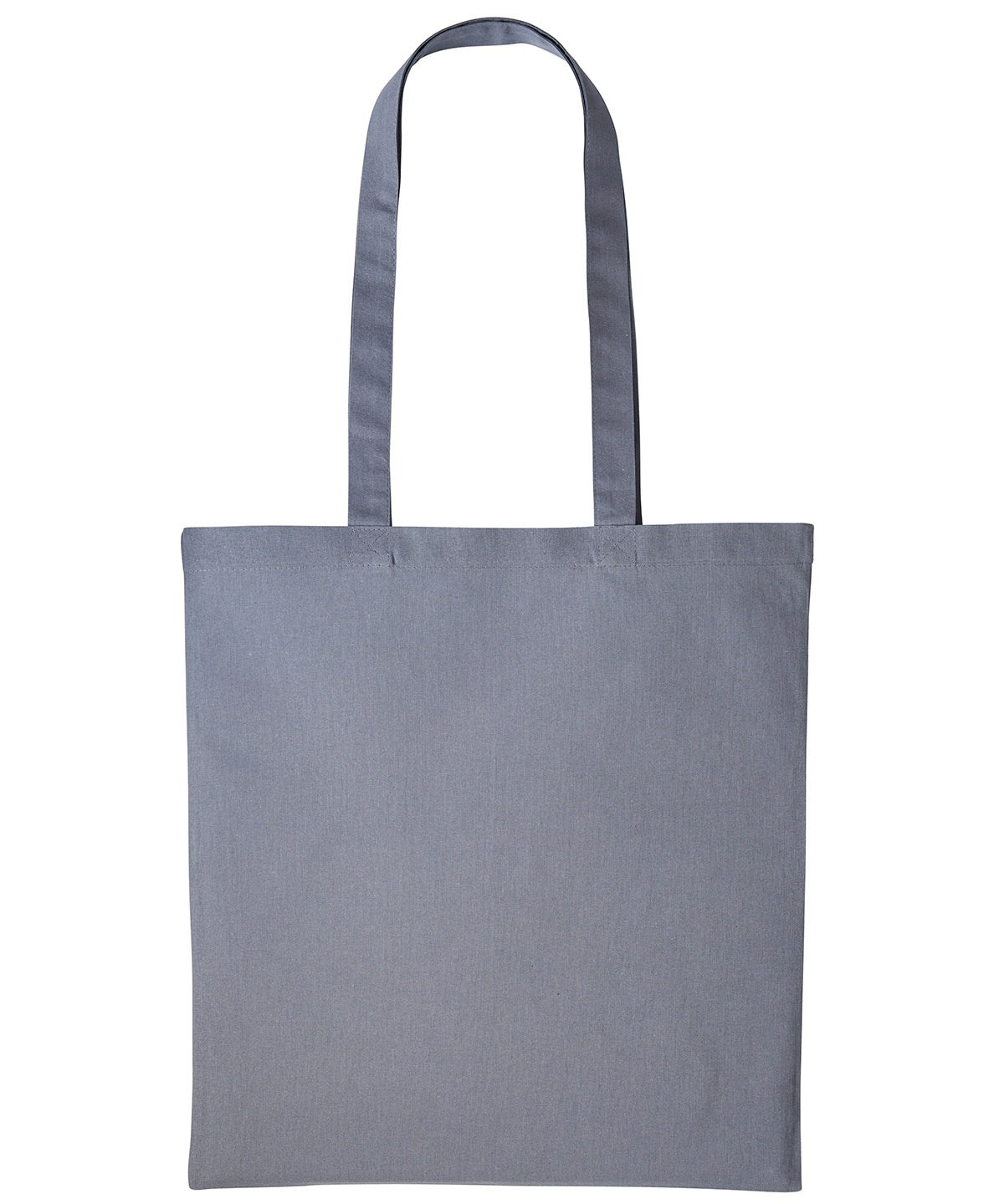 Shopper de algodn con asas largas | Gris Medio Acero