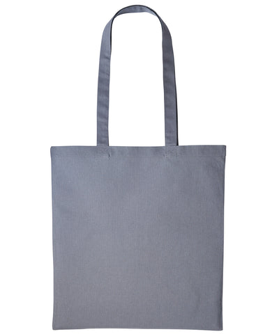 Shopper de algodn con asas largas | Gris Medio Acero