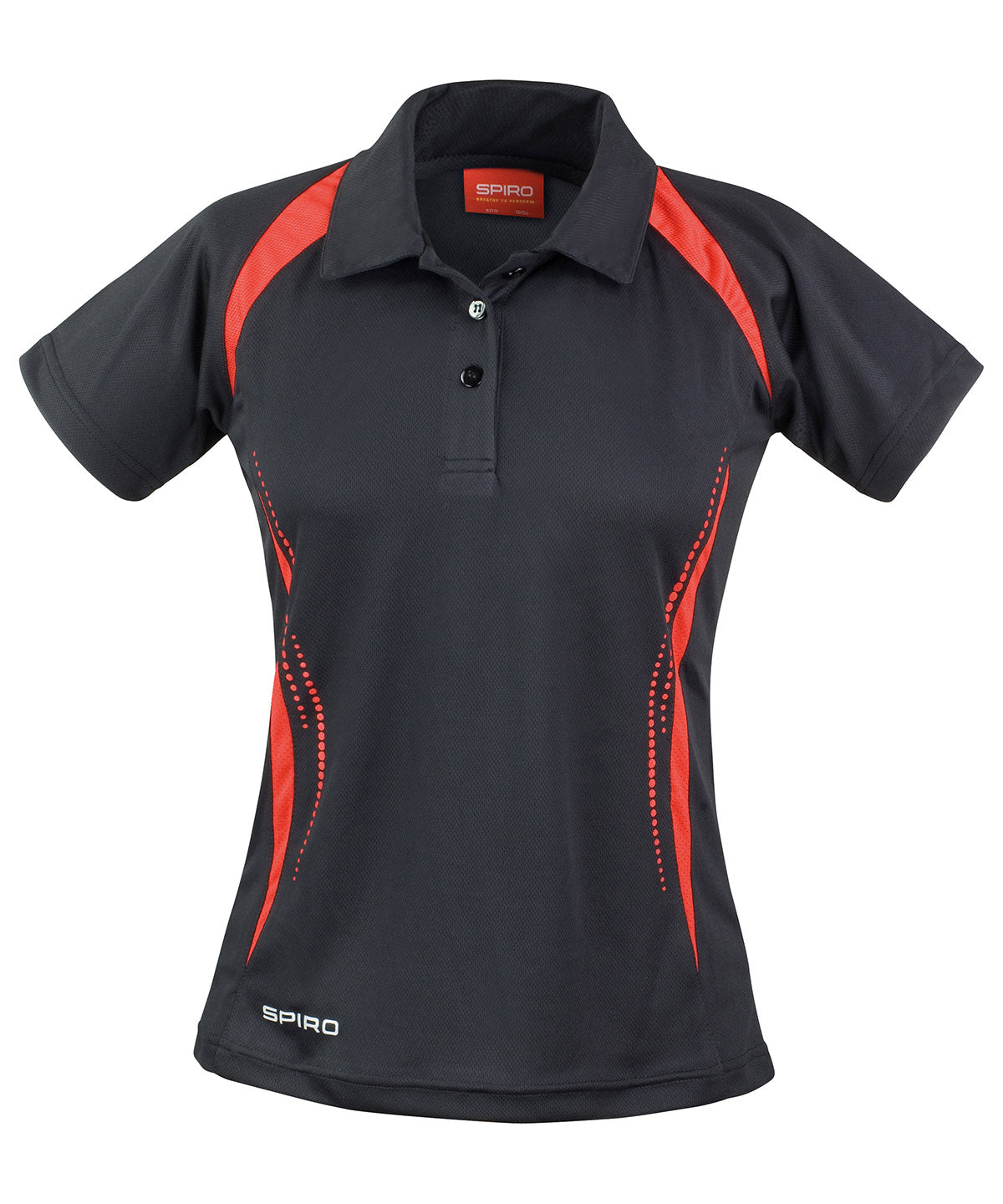 Polo de equipo para mujer Spiro | Negro/Rojo