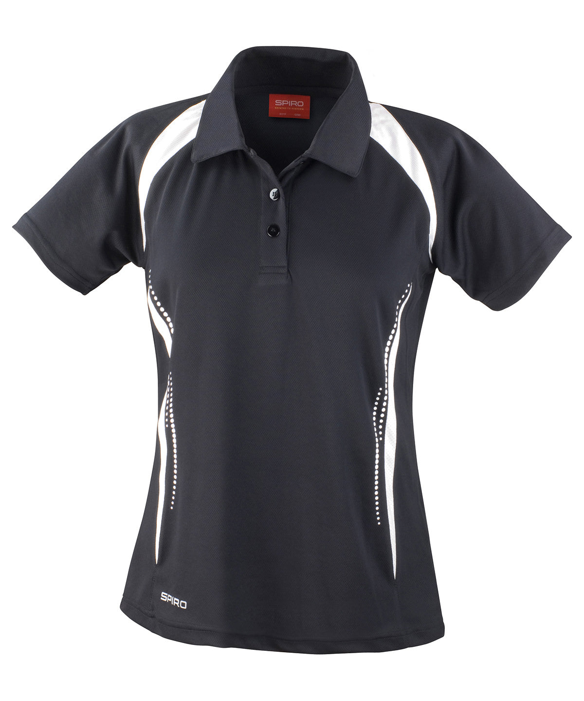 Polo de equipo para mujer Spiro | Negro/Blanco