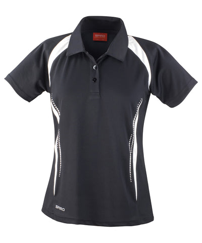 Polo de equipo para mujer Spiro | Negro/Blanco