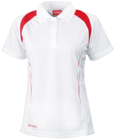 Polo de equipo para mujer Spiro | Blanco/Rojo