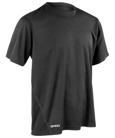 Camiseta de manga corta de secado rpido Spiro | Negro