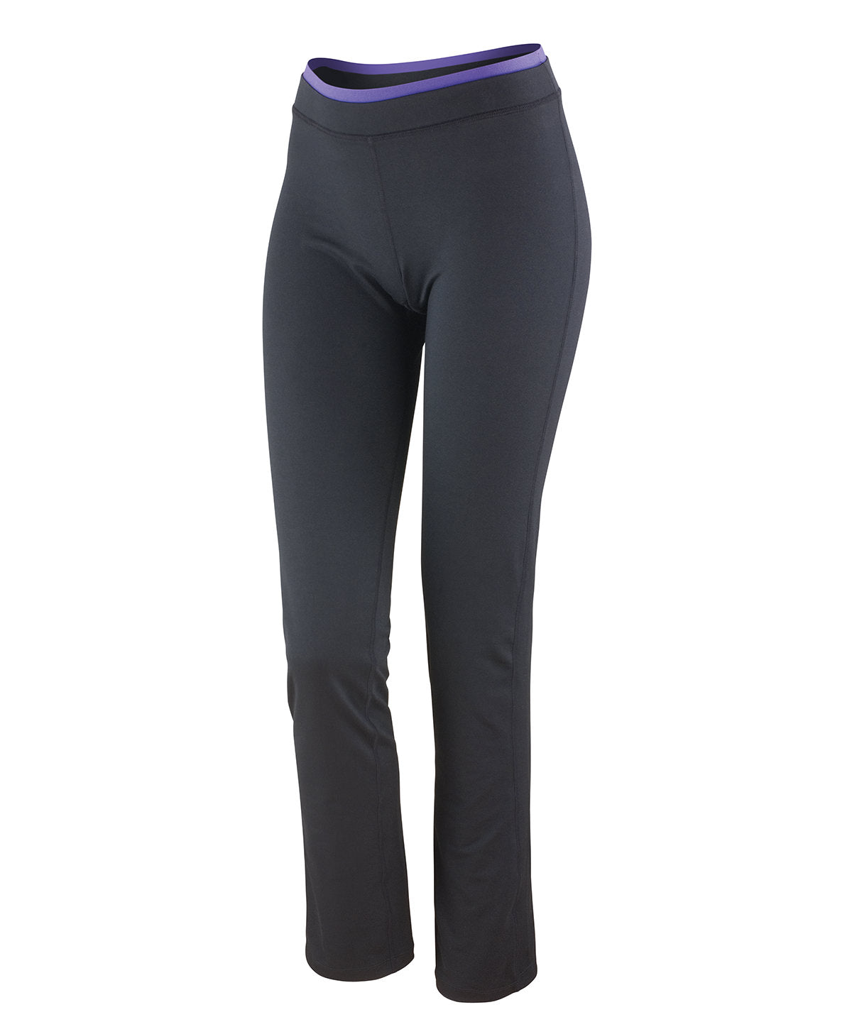 Pantalones de fitness para mujer | Negro/Lavanda