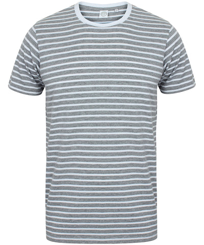Camiseta a rayas unisex | Gris Jaspeado/Blanco