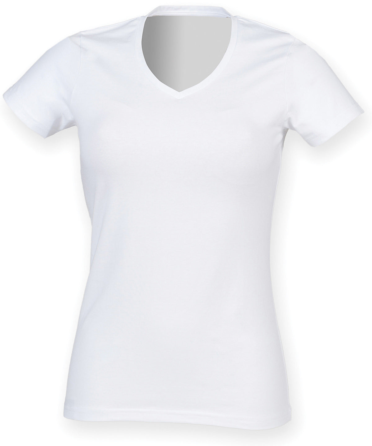 Camiseta de cuello en V elstica para mujer Feel Good | Blanca Nieve