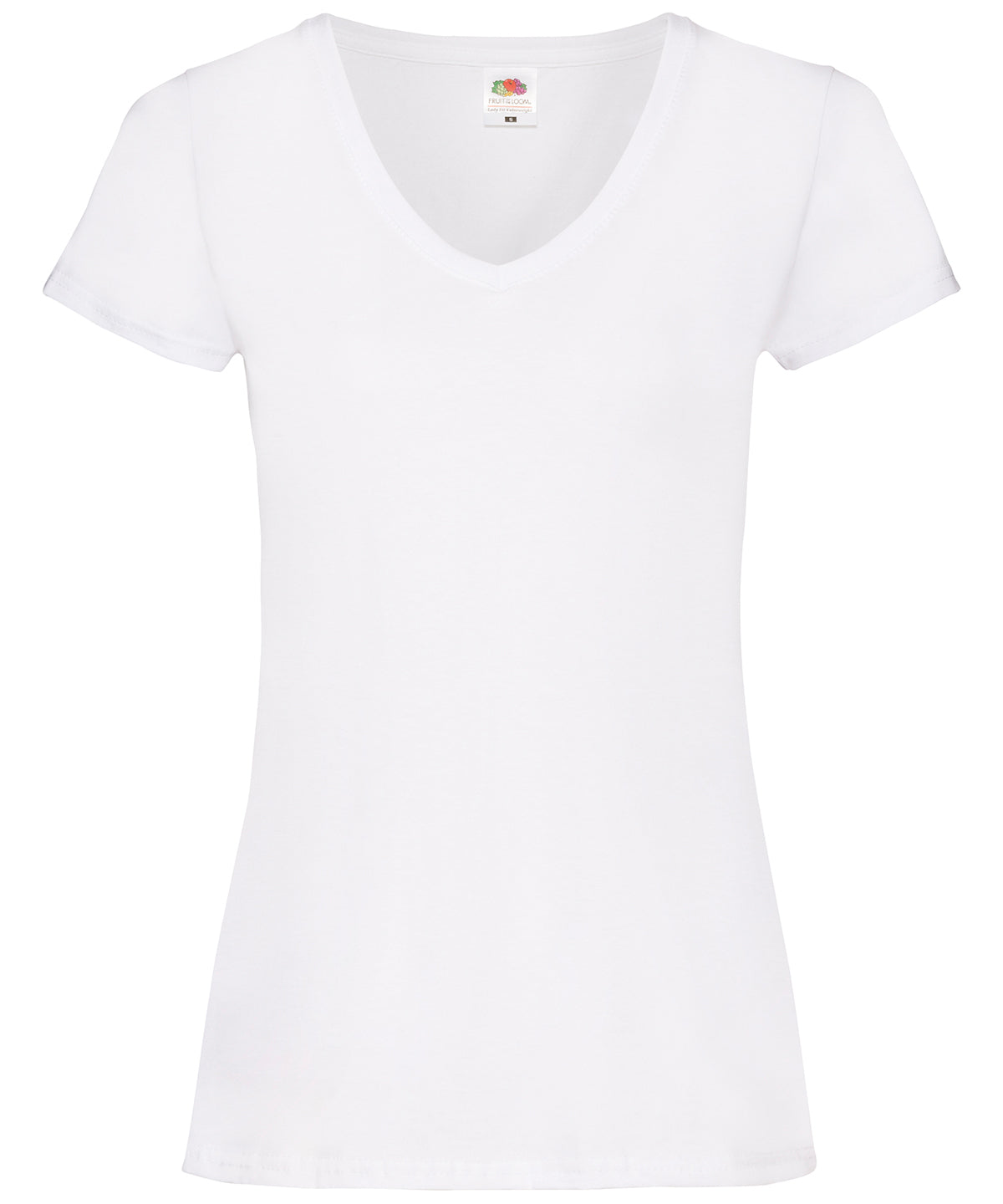 Camiseta de mujer cuello en V Valueweight | Blanco