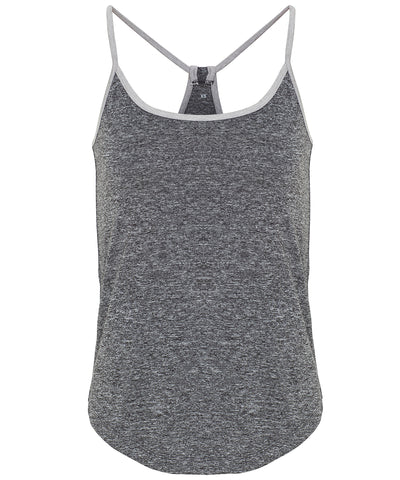 Camiseta de yoga para mujer TriDri® | Melange Negro/Melange Plata