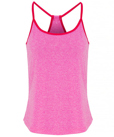 Camiseta de yoga para mujer TriDri® | Rosa Jaspeado/Rosa Intenso