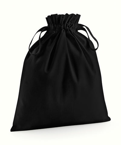 Bolsa de cordón de algodón orgánico | Negro