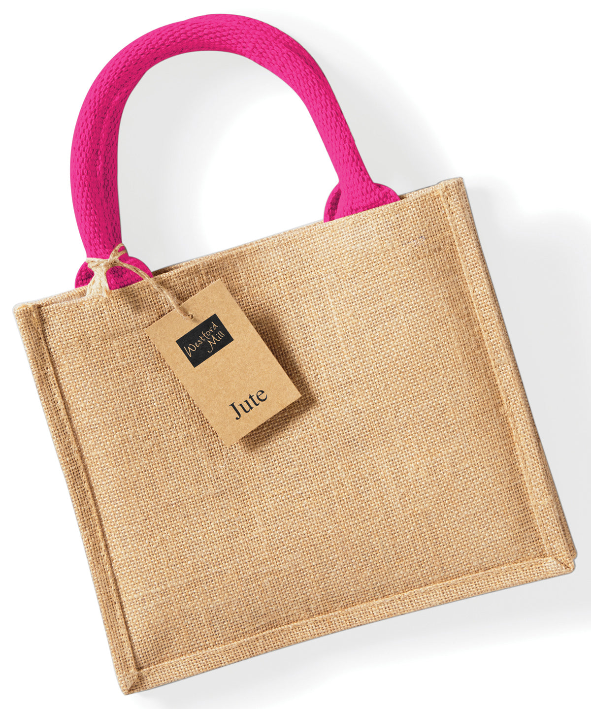 Bolsa de regalo mini de yute | Natural/Fucsia