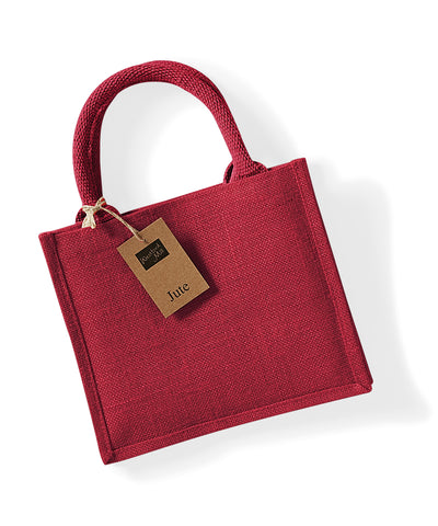 Bolsa de regalo mini de yute | Rojo/Rojo