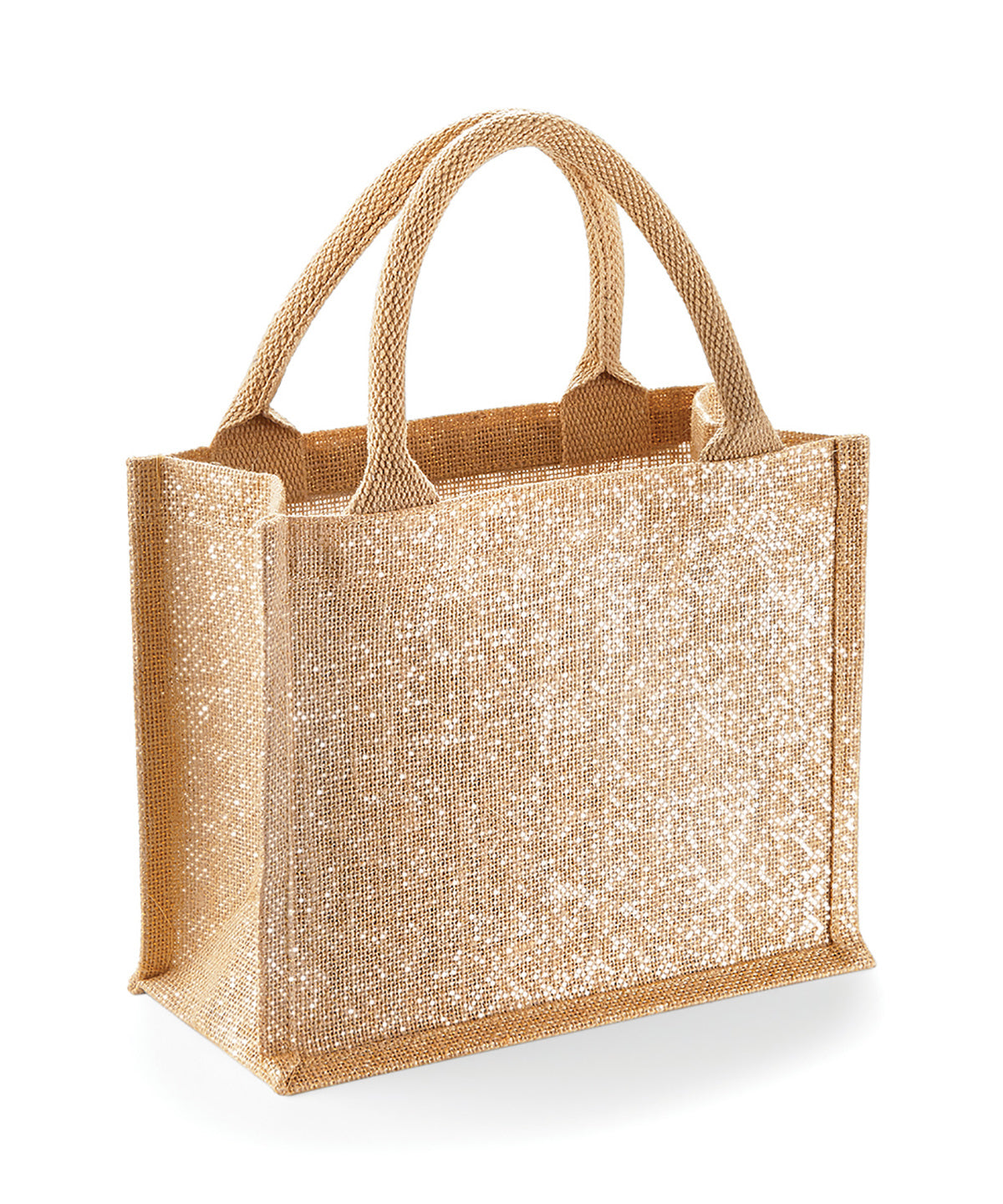Bolsa de regalo mini de yute brillante | Oro Natural