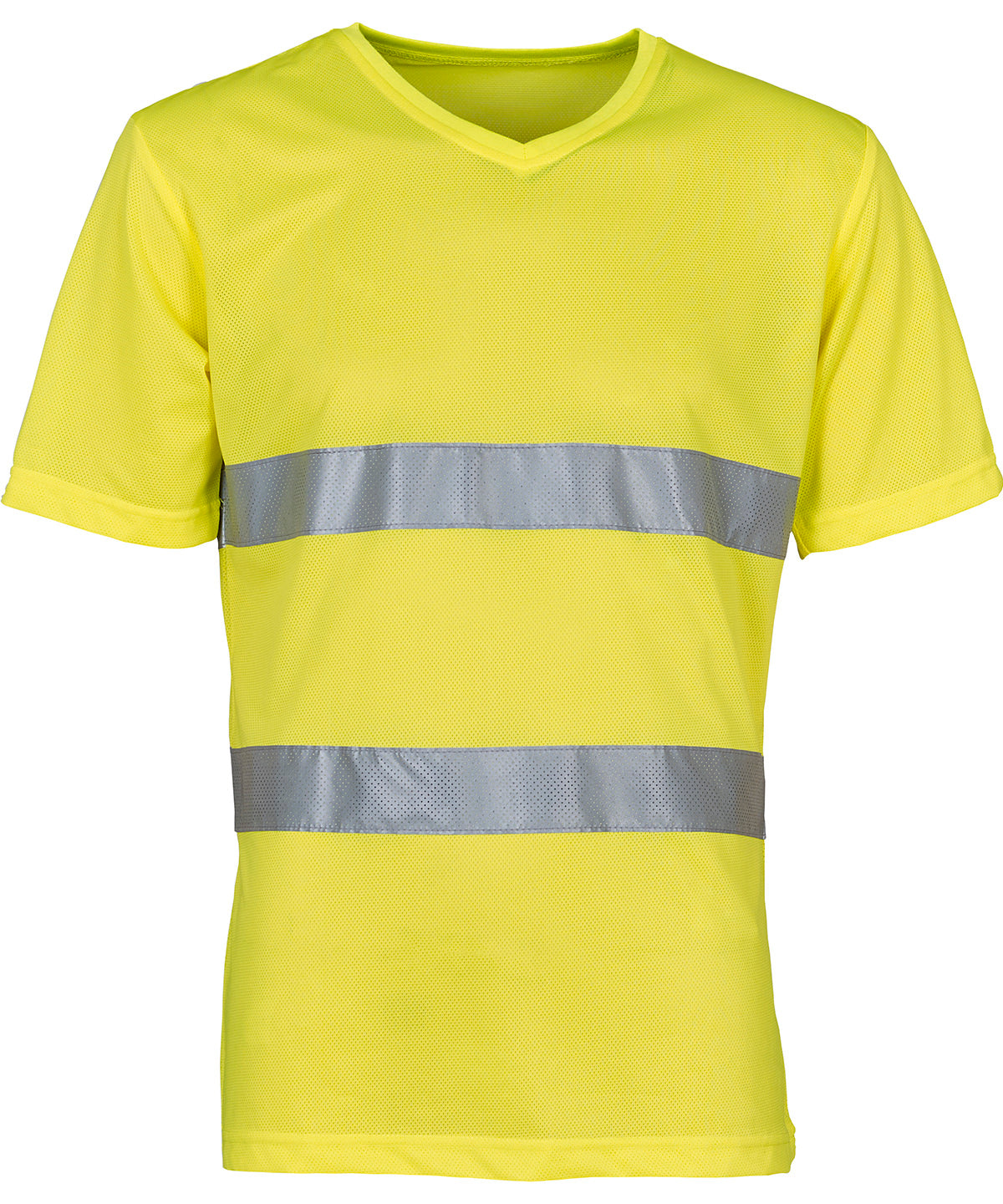 Camiseta de cuello en V ultraligera súper fresca de alta visibilidad (HVJ910) | Amarillo Claro