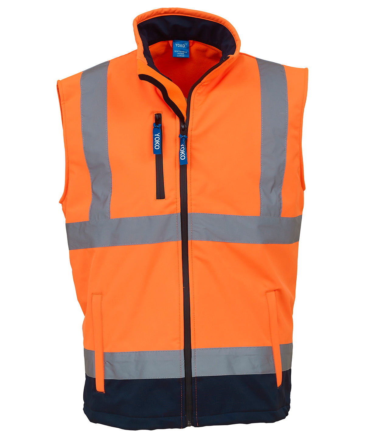 Chaleco softshell de alta visibilidad (HV006) | Naranja/Marino