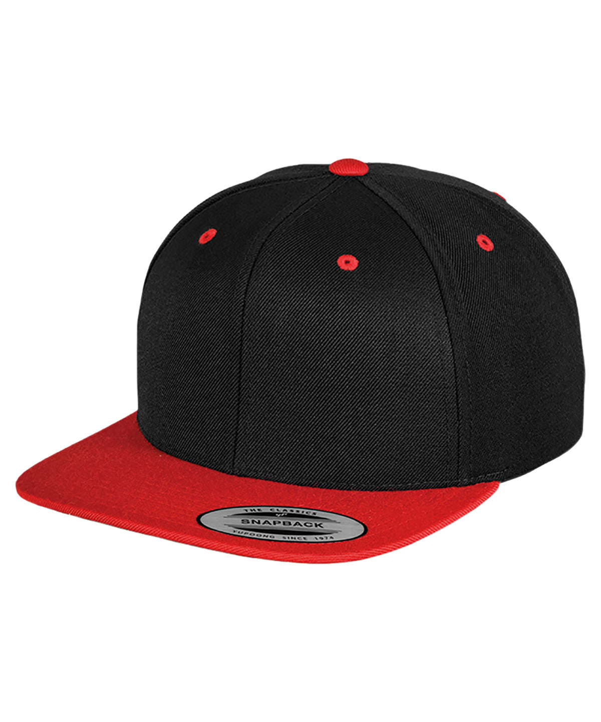 La clsica gorra snapback de 2 tonos (6089MT) | Negro/Rojo
