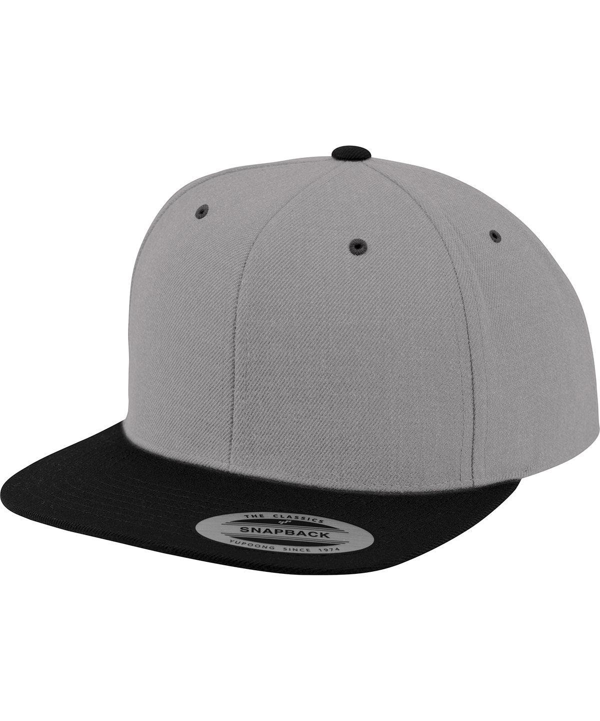 La clsica gorra snapback de 2 tonos (6089MT) | Gris/Negro