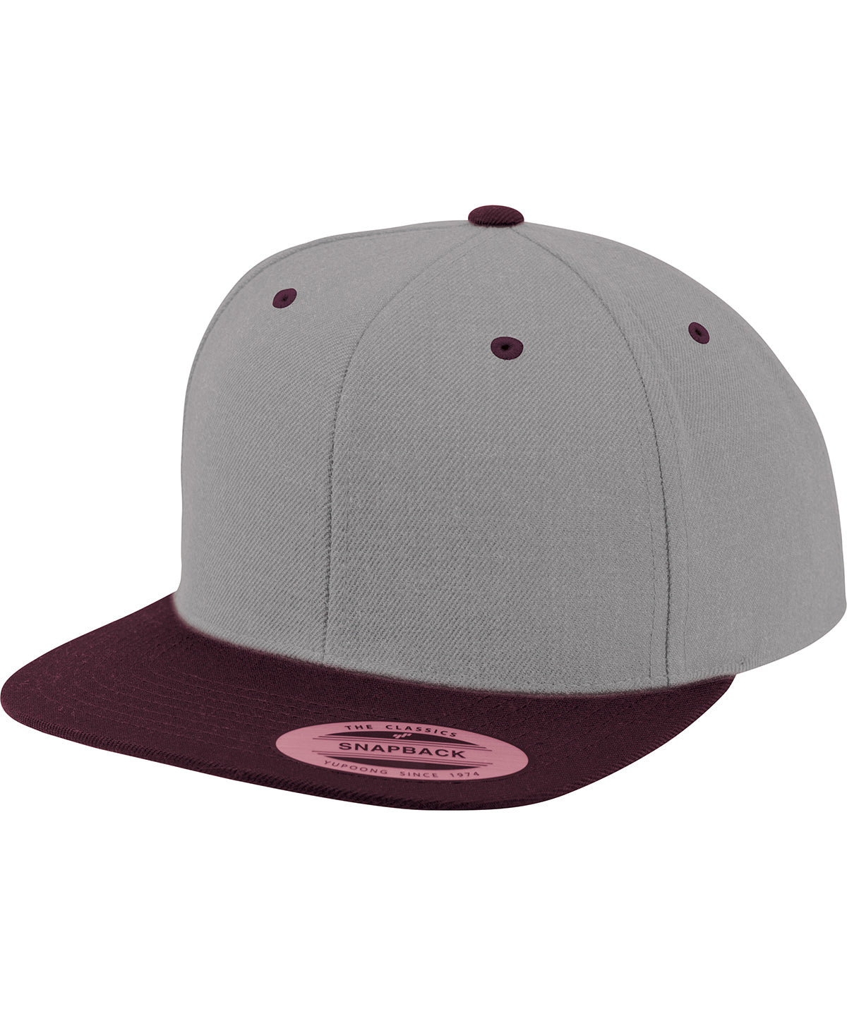 La clsica gorra snapback de 2 tonos (6089MT) | Gris/Malva