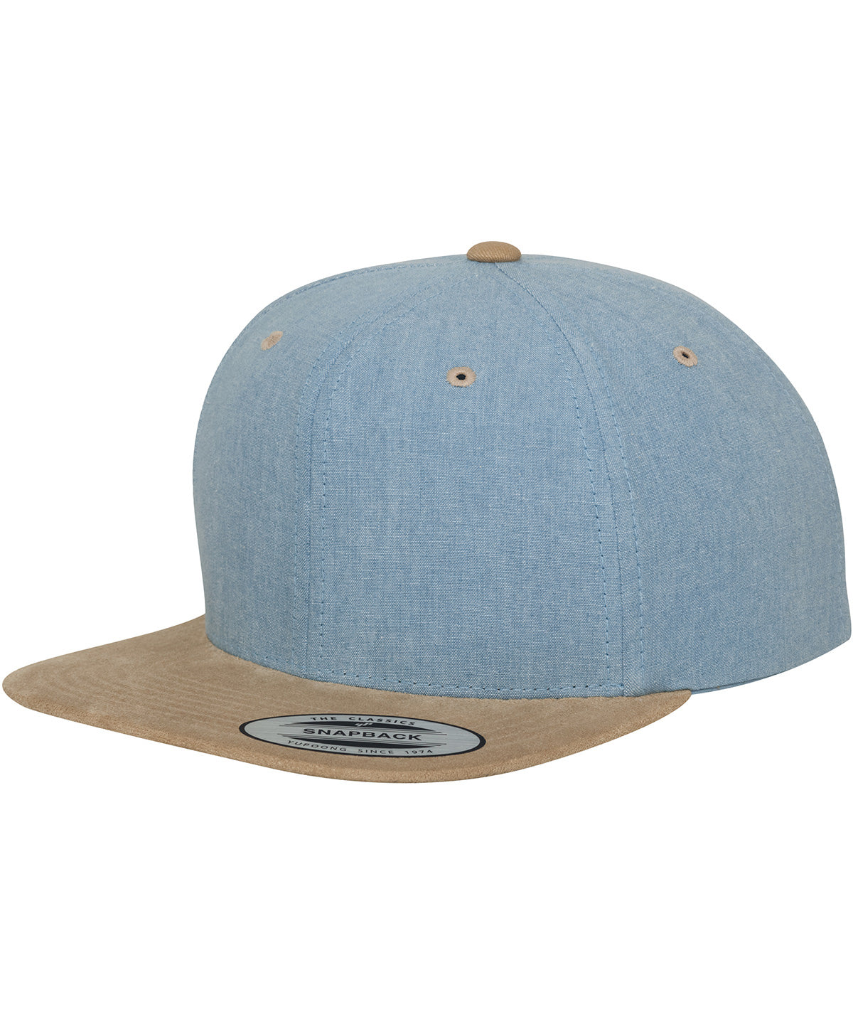 Chambray-suede snapback (6089CH) | Azul/Beige