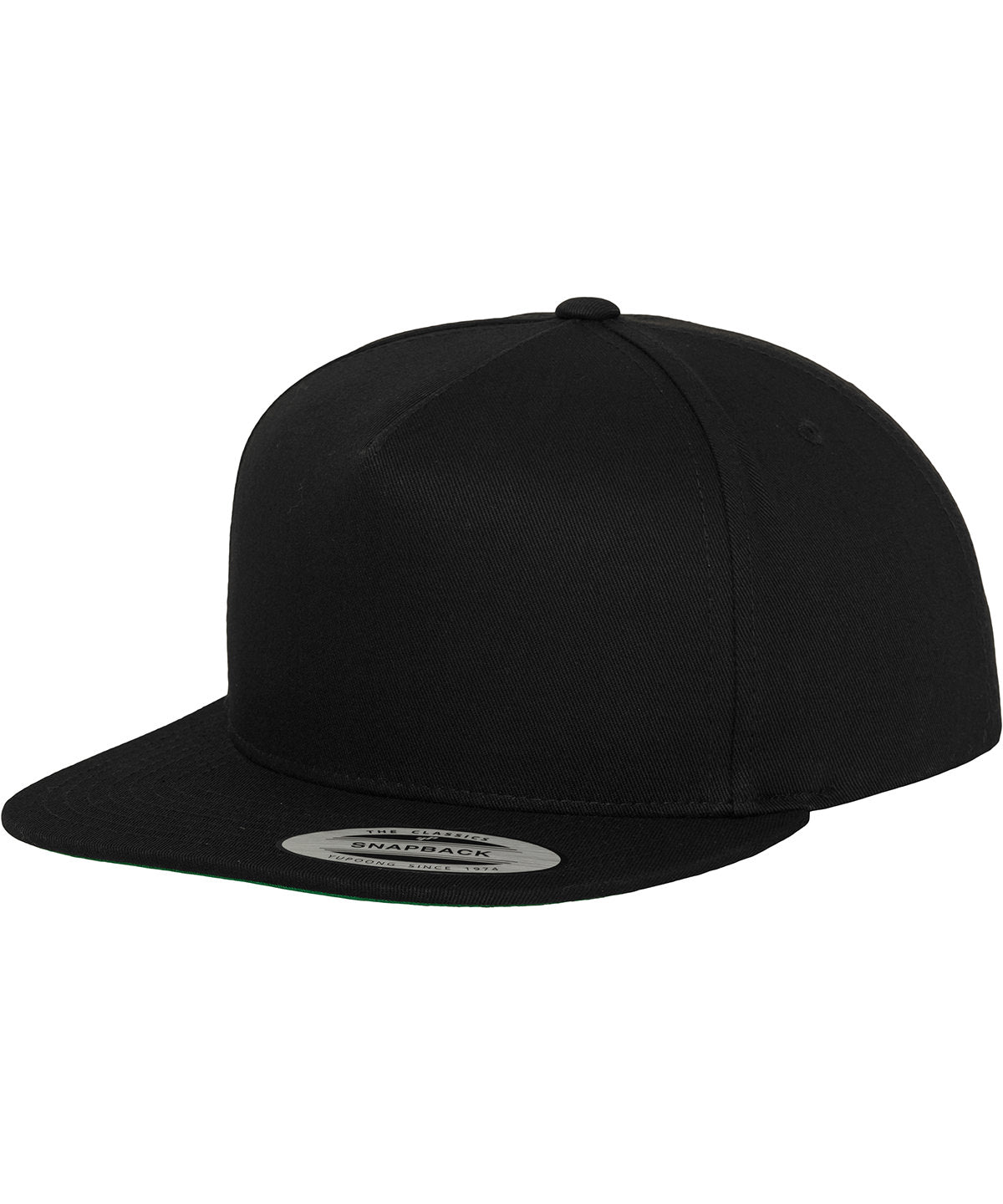 Klassische 5-Panel Snapback-Kappe (6007) | Schwarz