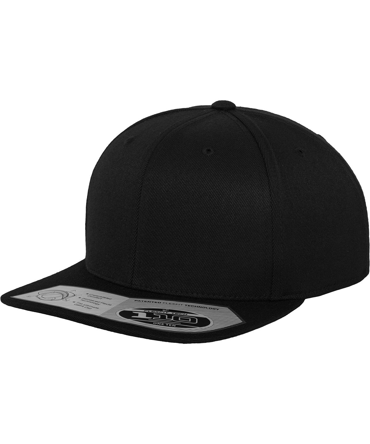 Fitted Cap mit Snapback-Verschluss 110 | Schwarz