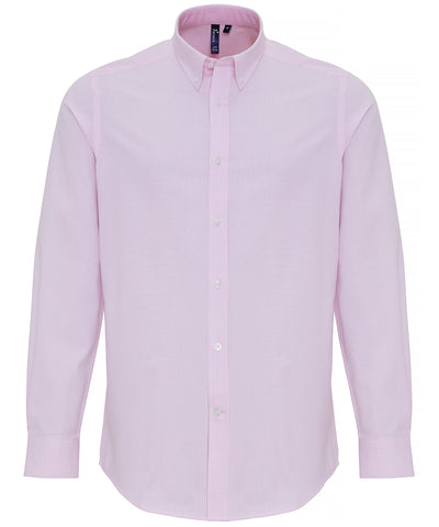 Camisa de rayas Oxford con mezcla de algodn | Blanco/Rosa