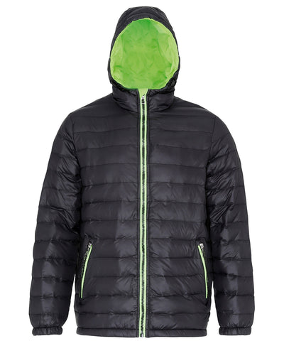 Wattierte Jacke | Schwarz/Limette
