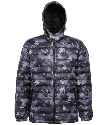 Wattierte Jacke | Camo Grau