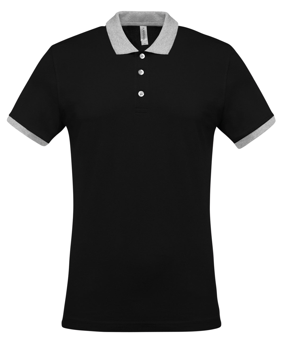 Camisa polo de piqu bicolor | Negro/Gris Oxford