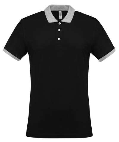 Camisa polo de piqu bicolor | Negro/Gris Oxford